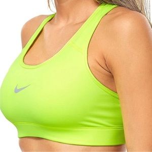 CLOSET CLEAROUT ✨ Nike Pro Dri-Fit Sports Bra Women Size Small Neon Yellow Logo